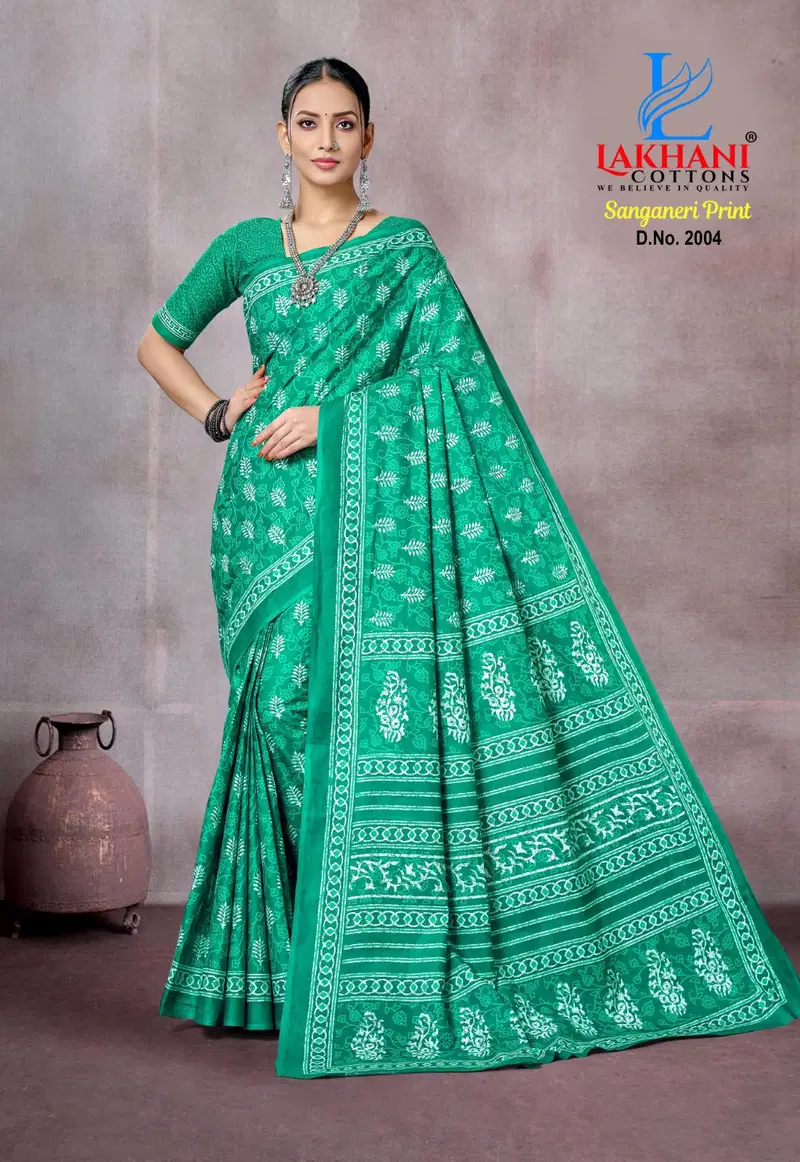 Sanganeri Print Vol 01 By Lakhani Heavy Cotton Printed Saree Bulk Orders In India